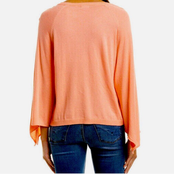 Splendid Women's Tie Cuffs Sleeves Pullover Lightweight Cashmere Blend Sweater - Picture 3 of 4